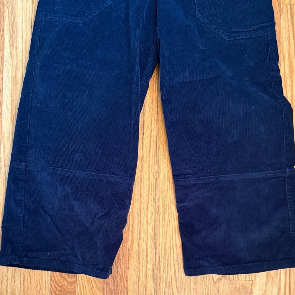 Everlane sz 8 Gardener Wide-Leg Cropped Navy Blue Corduroy Pants great cond - Picture 2 of 7